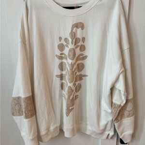 Chic White and Tan Sweatshirt FP movement long
